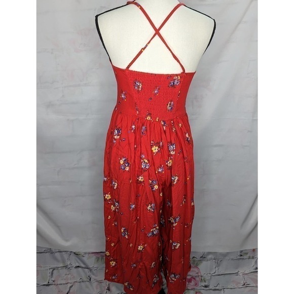 NWT | NORDSTROM Junior (XL) / Women's (SMALL) Sleeveless Red Floral Romper - Picture 4 of 9